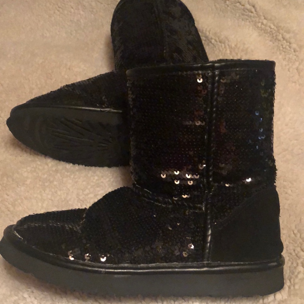Sequin black boots. Size 9